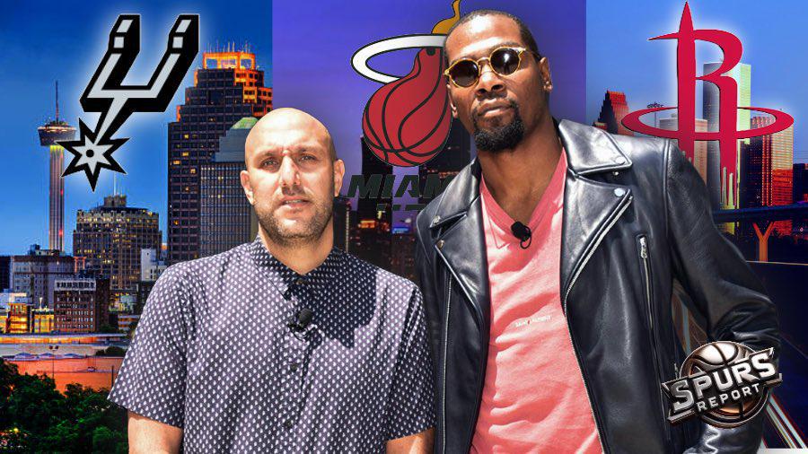 马刺队记透露：热火、马刺和火箭愿为杜兰特提供2年1.2亿的续约合同